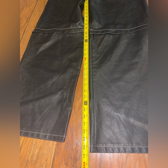 Fashion Nova Midtown convertible zip faux leather black wide leg pants NWT 2X - Picture 8 of 10
